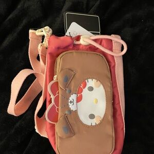 Sanrio Hello Kitty Brown and Pink Water Bottle Bag & Wallet